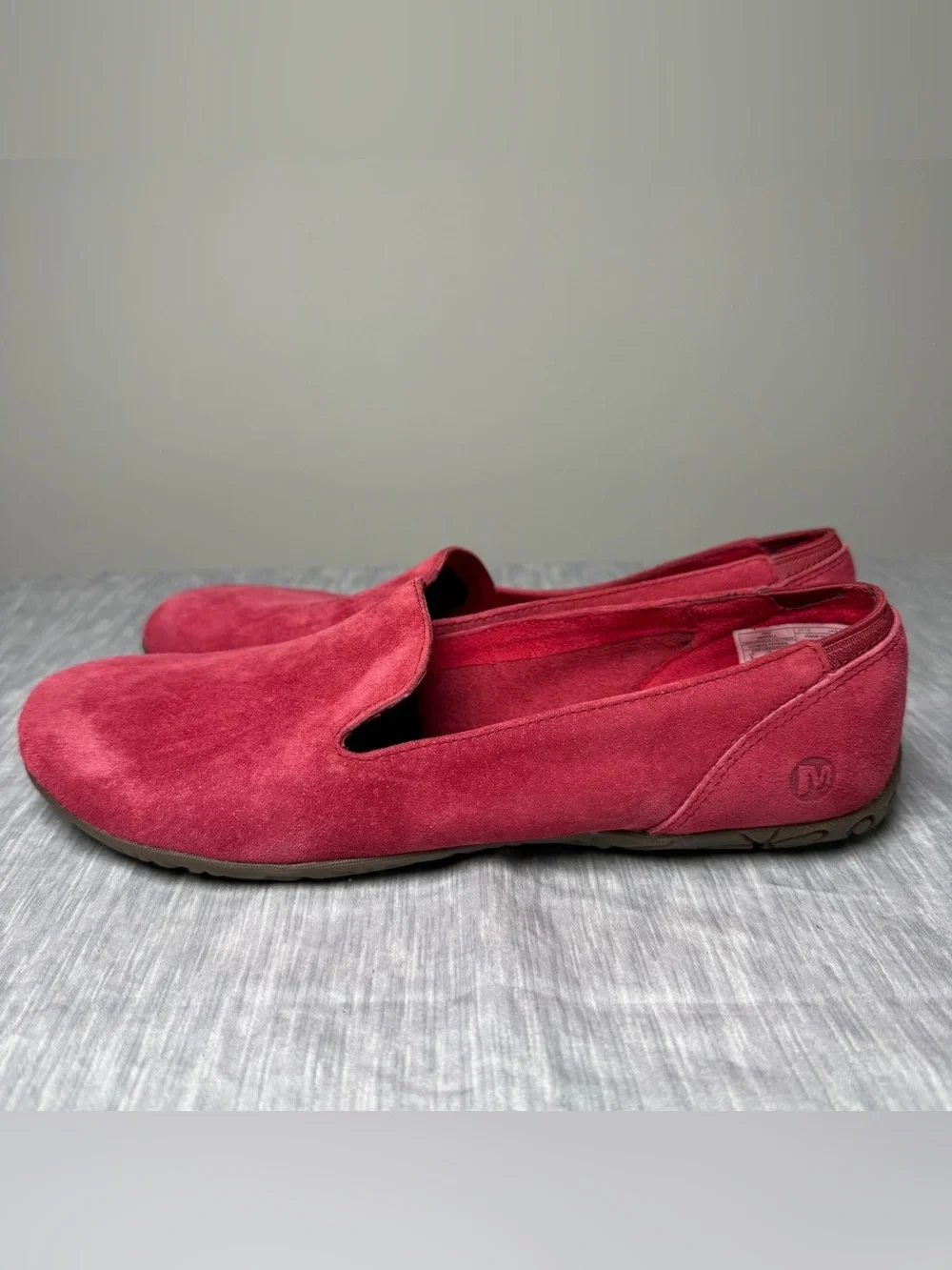 Merrell Mimix Fuse Flat Red Suede Loafer Ballet Flat Comfort Size 9
